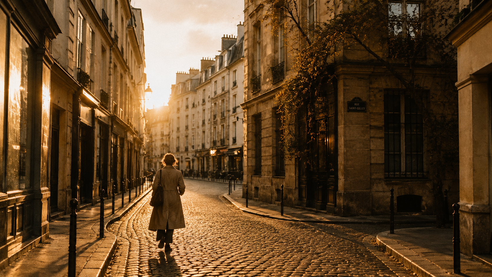 Paris — Rue Saint-Gilles, golden hour